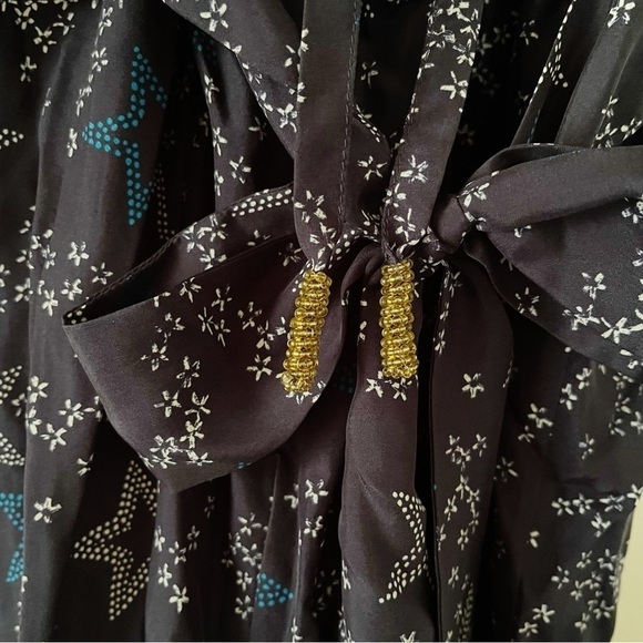 Paloma Blue “Eclipse” star print silk crepe de chine navy sleeveless jumpsuit - Picture 7 of 14